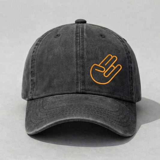 Shocker Hand Embroidered Washed Dad Hat, Vintage Distressed Cotton Cap, Minimalist Line Art Snapback Style, Streetwear Casual Baseball Hat, Low Profile Adjustable Cap For Men Women