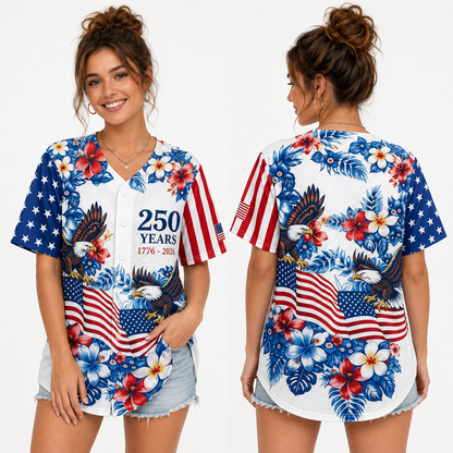 American Flag Jersey Women 250th Anniversary USA Shirt – Semiquincentennial Celebration Top