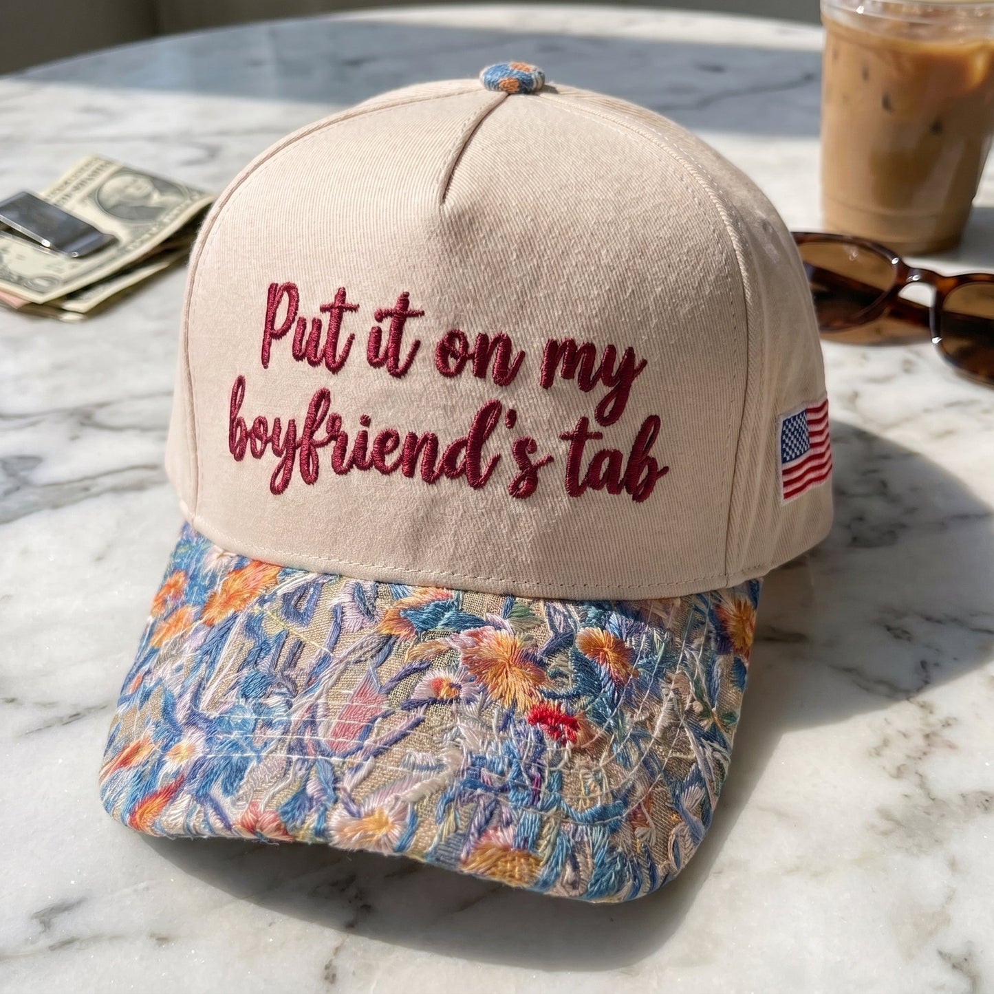 Put It On My Boyfriend's Tab FLoral Hat