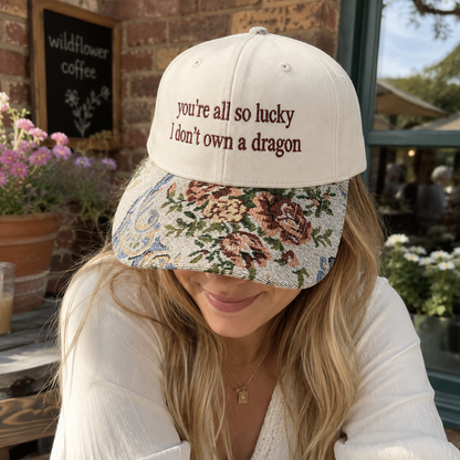 You're All So Lucky Hat, Custom Embroidered Floral Brim Cap, Funny Sarcastic Gift for Women, Sassy Birthday Present for Best Friend