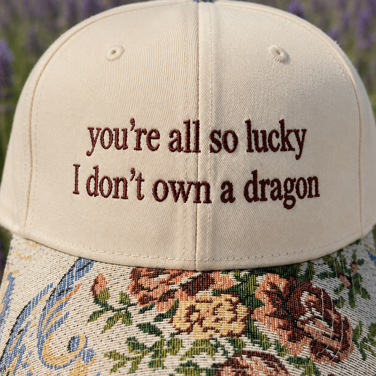 You're All So Lucky Hat, Custom Embroidered Floral Brim Cap, Funny Sarcastic Gift for Women, Sassy Birthday Present for Best Friend