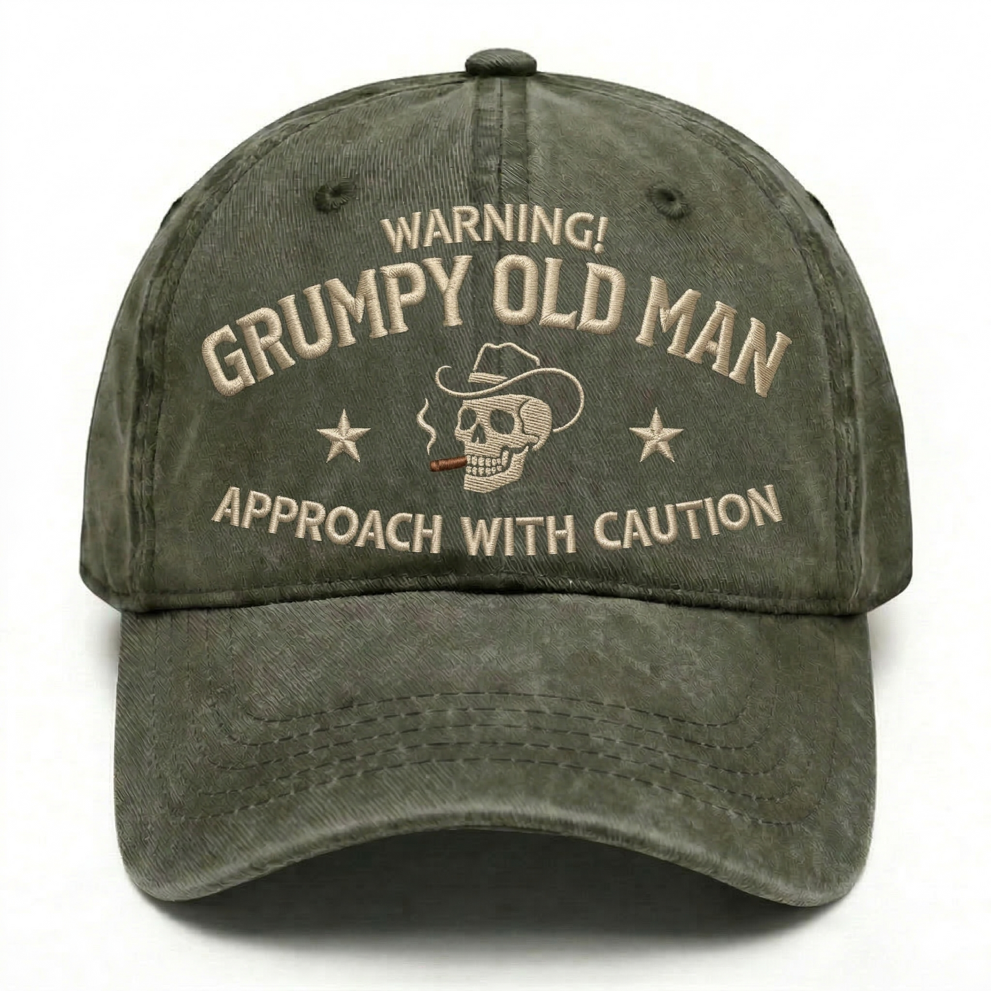 Grumpy Old Man Approach With Caution Washed Hat