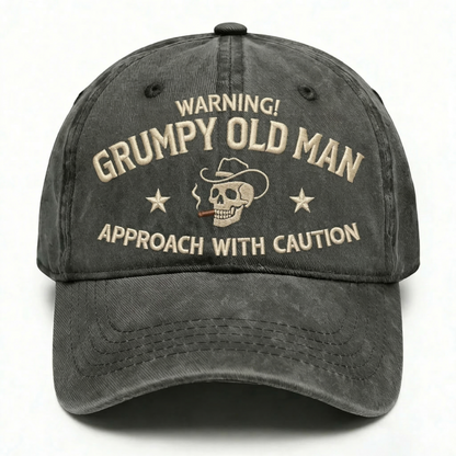 Grumpy Old Man Approach With Caution Washed Hat