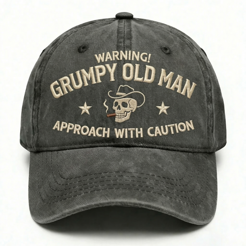 Grumpy Old Man Approach With Caution Washed Hat