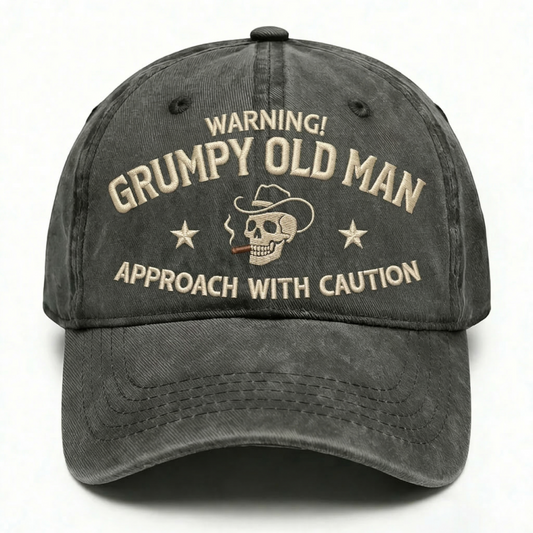 Grumpy Old Man Approach With Caution Washed Hat