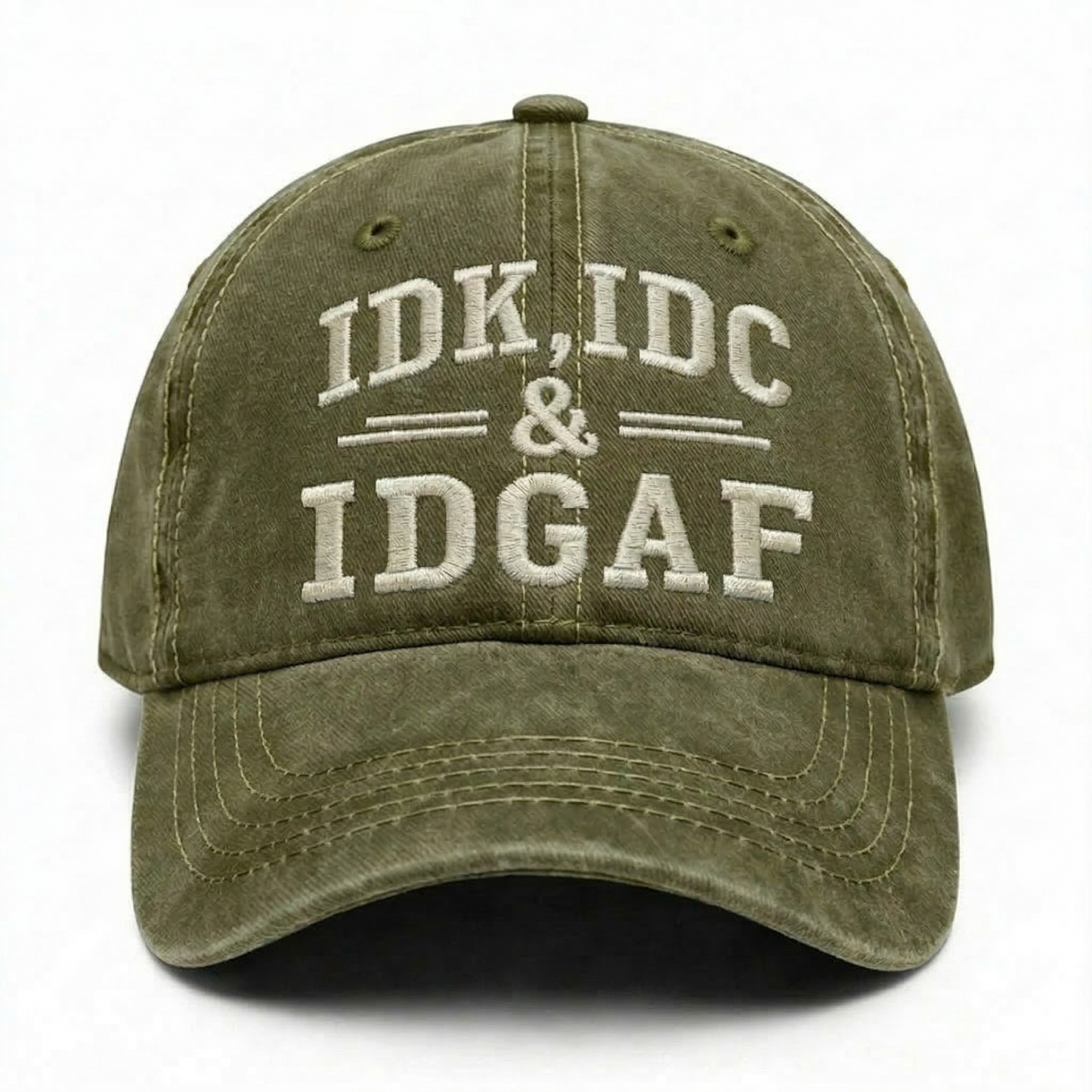 IDK, IDC, IDGAF Washed Hat