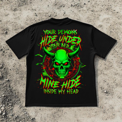 Gen X Custom Birth Year Skull Shirt – Your Demons Hide Under Your Bed Mine Hide Inside My Head