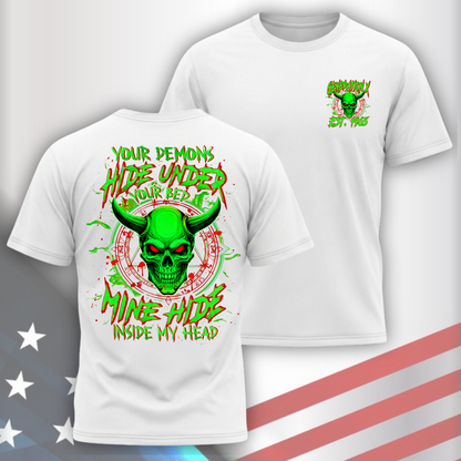Gen X Custom Birth Year Skull Shirt – Your Demons Hide Under Your Bed Mine Hide Inside My Head
