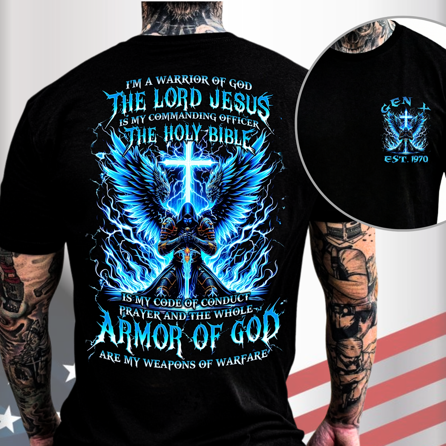 Gen X Custom Birth Year Skull Shirt – The Lord Jesus, The Holy Bible, Armor Of God Graphic Tee
