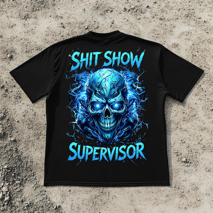 Gen X Custom Birth Year Skull Shirt – Shit Show Supervisor Graphic Tee