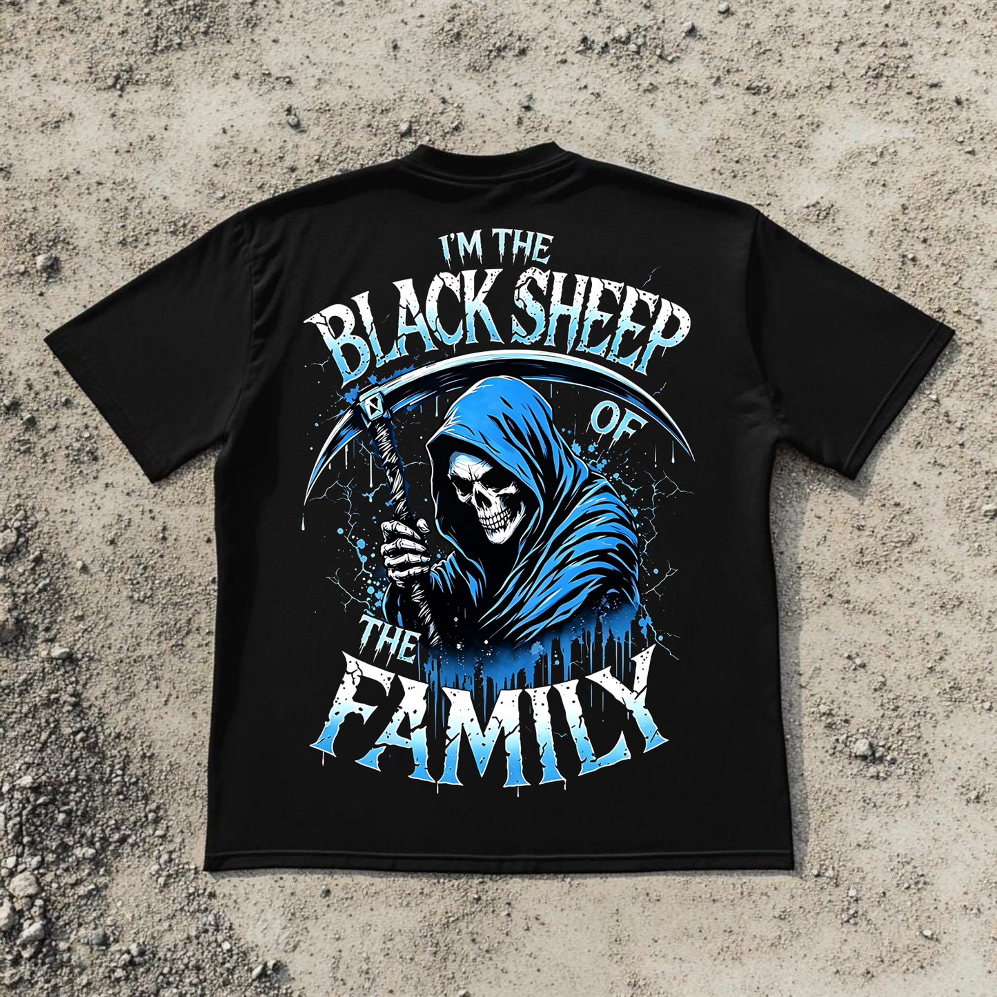 Gen X Custom Birth Year Skull Shirt – l'm The Black Sheep of The Family Graphic Tee