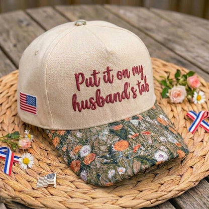 My Husband's Tab FLoral Hat
