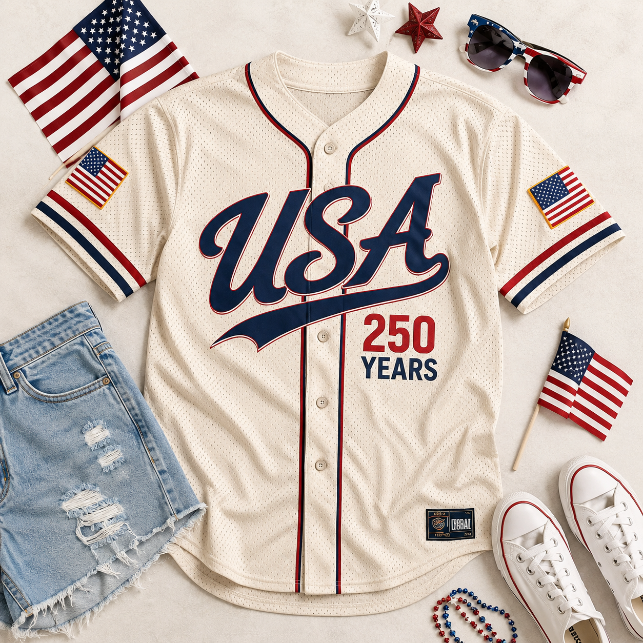 USA 250 Years Baseball Jersey, 1776–2026 Patriotic USA Shirt, Independence Day Unisex Jersey