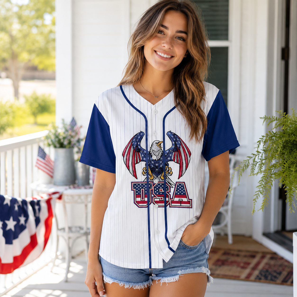 1776-2026 Patriotic Eagle Jersey USA 250 Years Baseball Jersey, Independence Day Unisex Jersey