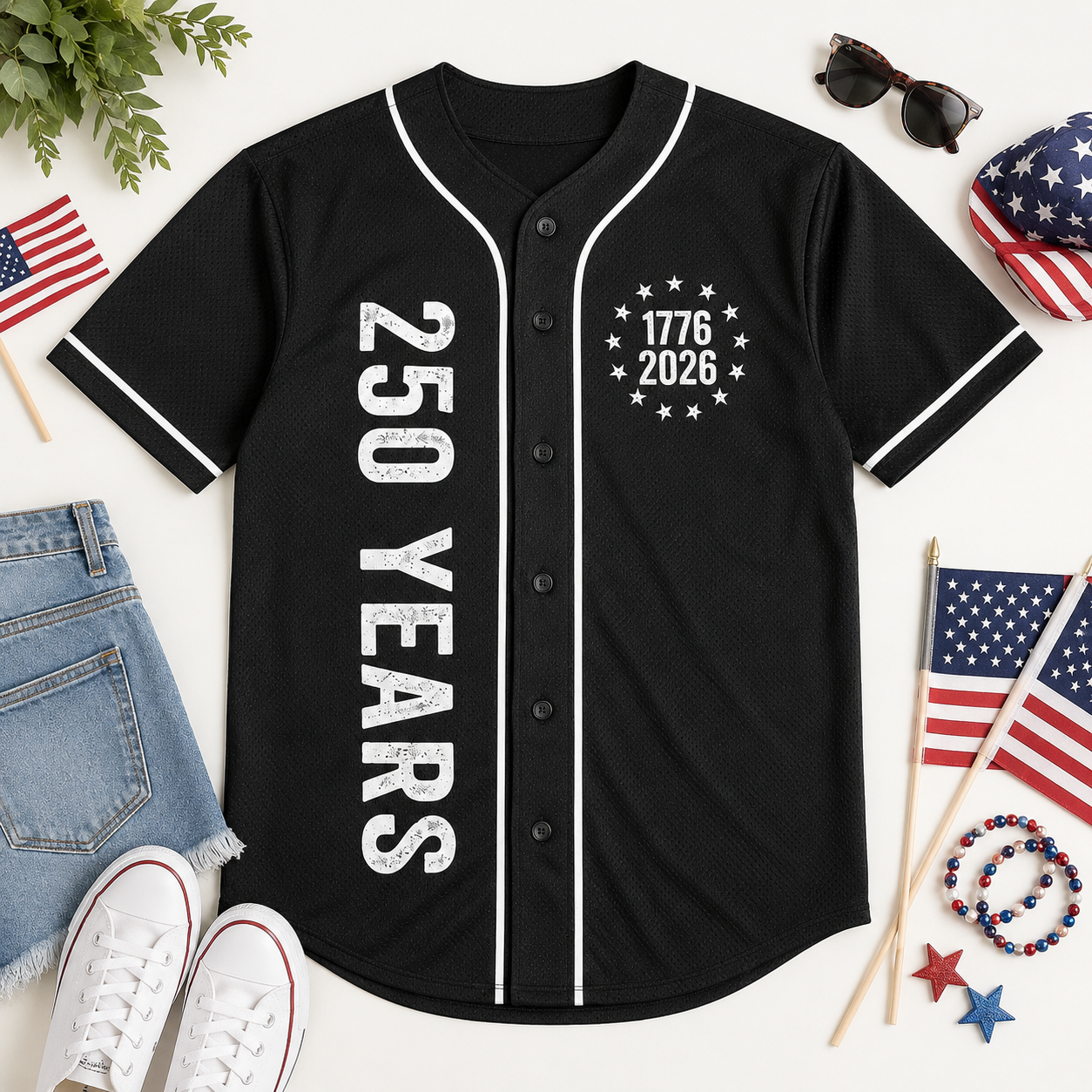 We The People USA 250 Years Baseball Jersey, 1776–2026 Patriotic USA Shirt