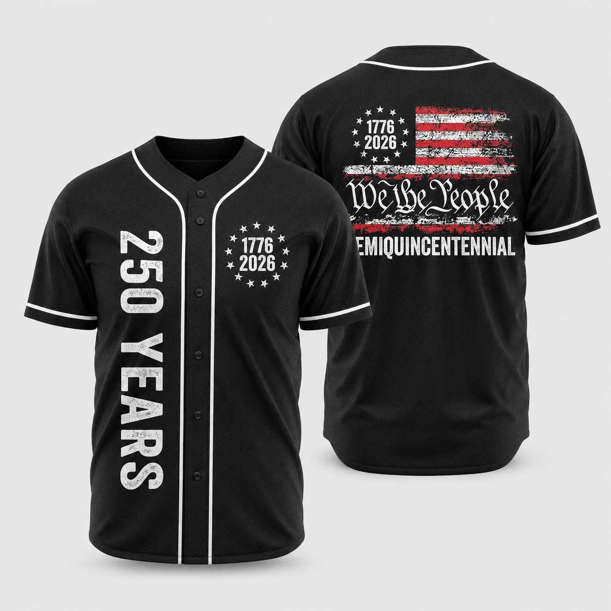We The People USA 250 Years Baseball Jersey, 1776–2026 Patriotic USA Shirt
